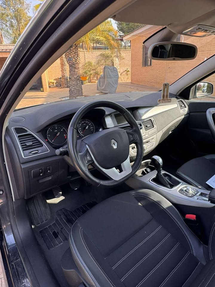 Car interior dashboard and steering wheel